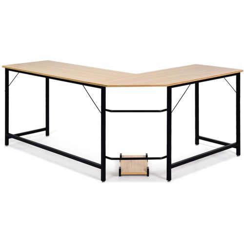Bureau D'angle En L Avec Support PC Central,poste De Travail Industriel,table D'ordianteaur(naturel)