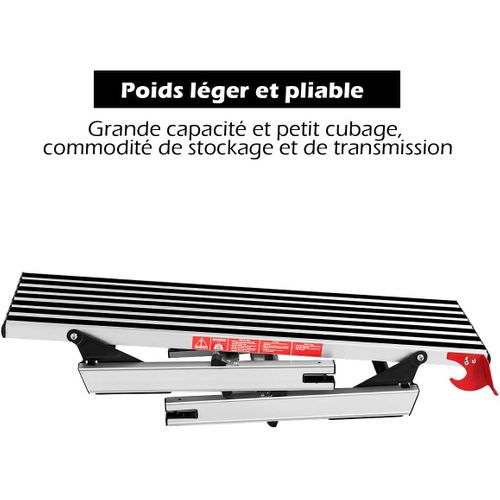 Plateforme De Travail Pliable Avec Serrures De Sécurité, Antidérapante 126 X 30 X 49,5cm