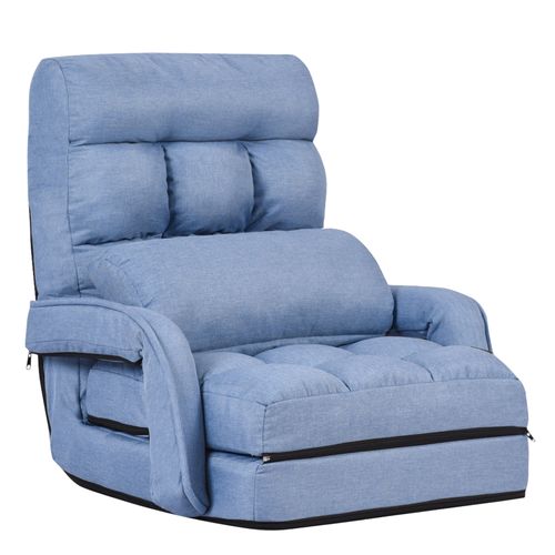 Fauteuil Convertible 1 Place Avec Oreiller, 5 Positions Disponibles (bleu)
