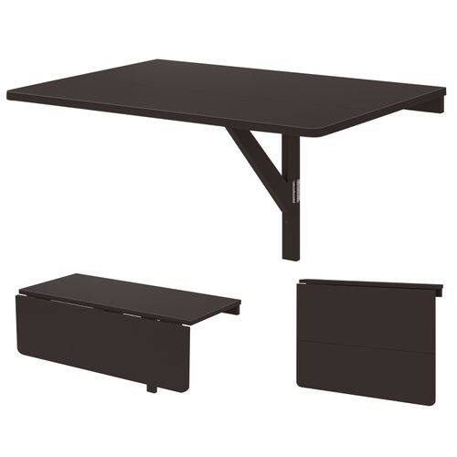 Table Pliante Murale, Petit Bureau Flottant Rabattable, Bureau D'ordinateur,80 X 60 X 45 Cm,Café