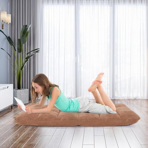 Canapé Paresseux Tatami Pliable Chaise De Plancher Coussin 105 X 57 X 15 Cm Jaune