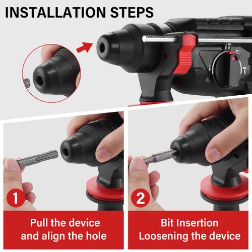 Perceuse à Percussion Filaire Sds Plus De 950 W, Vitesse De Rotation 0-1150 Tr/min/fréquence De