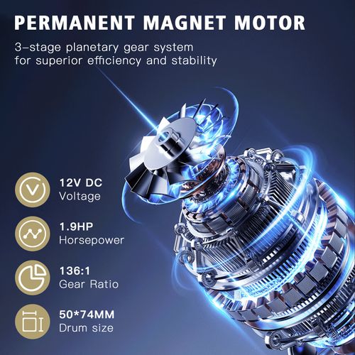 Treuil Électrique 12v, Câble De Treuil 4500lb/2041kg, Câble En Nylon