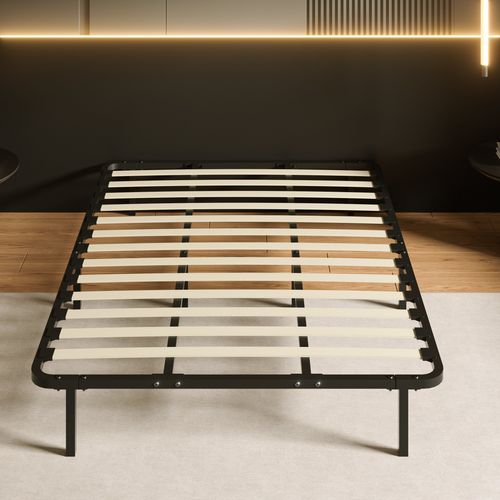 Cadre De Lit 140 X 190 Cm, Hauteur 29cm, Équipé De 8 Pieds.