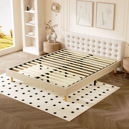Sommier Tapissier 160x200cm , 14 Lattes, Comfort, Beige