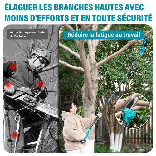 Tronçonneuse Rétractable 2 En 1 Et Mini Tronçonneuse Sans Balais Avec 2 Batteries 4000mah, 6" Avec