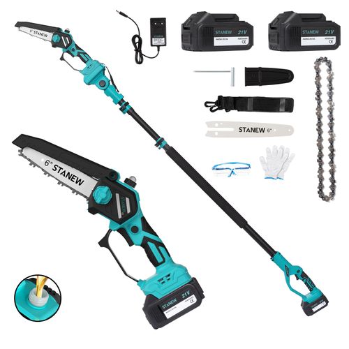Tronçonneuse Rétractable 2 En 1 Et Mini Tronçonneuse Sans Balais Avec 2 Batteries 4000mah, 6" Avec