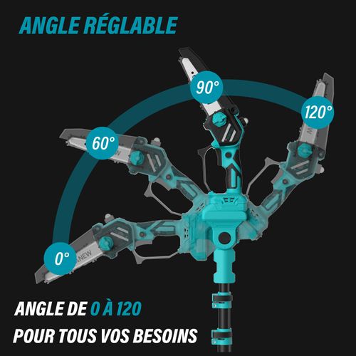 Tronçonneuse Rétractable 2 En 1 Et Mini Tronçonneuse Sans Balais Avec 2 Batteries 4000mah, 6" Avec