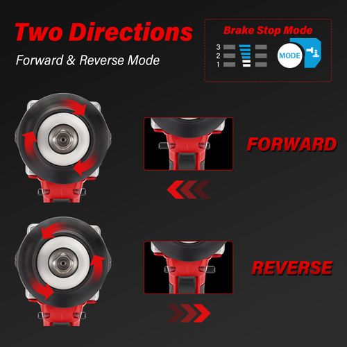 Clé à Chocs Sans Balais 1/2" 1300 Nm, 2 X 4.0 Ah Batteries, Avec 5 Douilles (17/19/21/22/24 Mm)