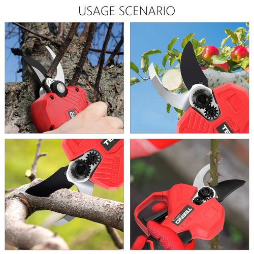 Sécateur Électrique Rechargeable Sans Balais, 2 Batteries 2000mah, Lames De Rechange X 2