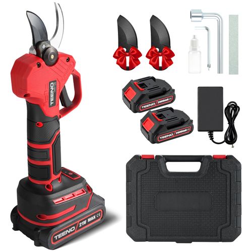Sécateur Électrique Rechargeable Sans Balais, 2 Batteries 2000mah, Lames De Rechange X 2