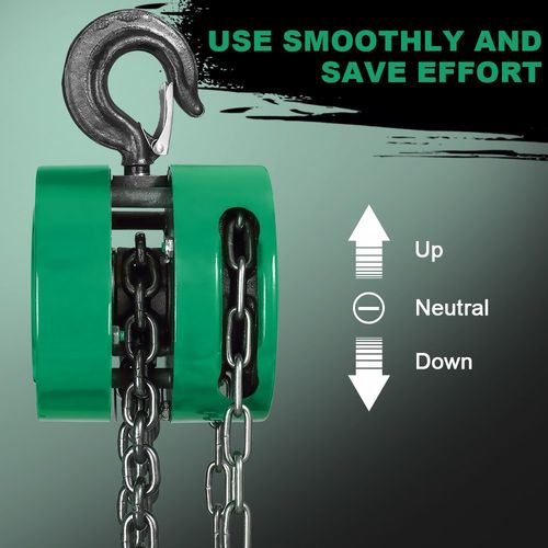 Palan Manuel à Chaîne Avec Crochet Pour Charges Lourdes, 1 Tonne, Hauteur De Levage 6,0 M, Chaîne À