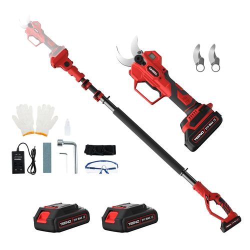 Sécateur Sans Fil Avec Perche Télescopique De 2 Mètres, Diamètre 15-40mm, 2 * Batteries 2.0ah