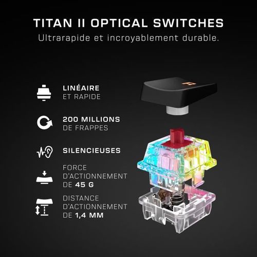 Clavier Gaming Optique Et Mécanique Sans Fil - Vulcan Ii Mini - Noir