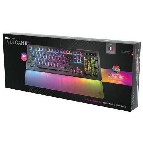 Clavier Gamer Optique Et Mécanique - Roc-12-004 Vulcan Ii Max - Linéaire - Éclairage Rgb - Noir
