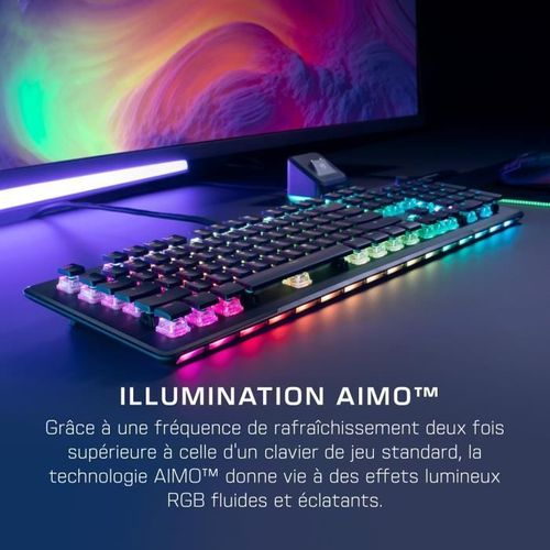 Clavier Gamer Optique Et Mécanique - Roc-12-004 Vulcan Ii Max - Linéaire - Éclairage Rgb - Noir