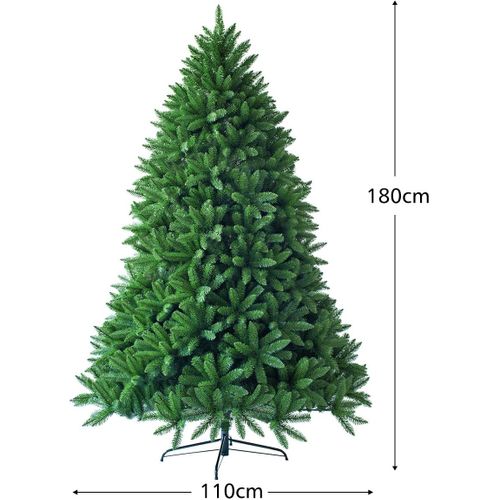 Sapin De Noël Artificiel 180 Cm, 1250 Branches, Matériel Pvc Arbre De Noël Avec Socle En Métal