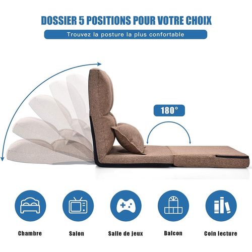 Chauffeuse Fauteuil Relax De Sol Matelas Pliant,jusqu’à 100kg