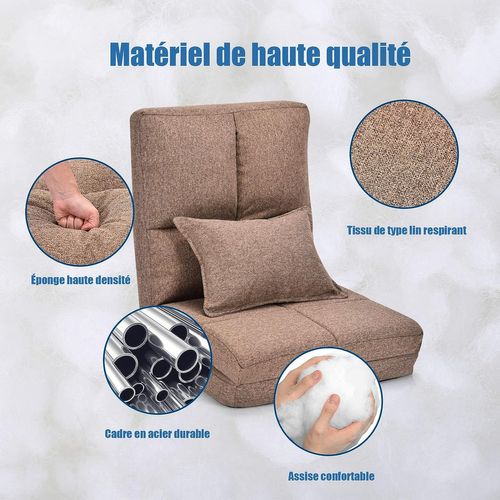 Chauffeuse Fauteuil Relax De Sol Matelas Pliant,jusqu’à 100kg