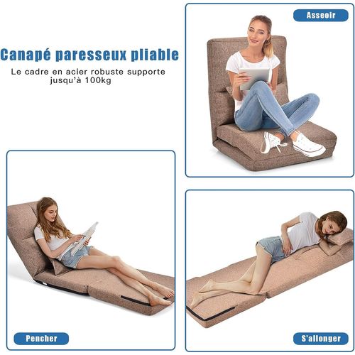 Chauffeuse Fauteuil Relax De Sol Matelas Pliant,jusqu’à 100kg