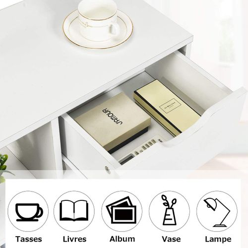 Table D'appoint à 3 Niveaux, Bout De Canapé Avec Etagère De Rangement