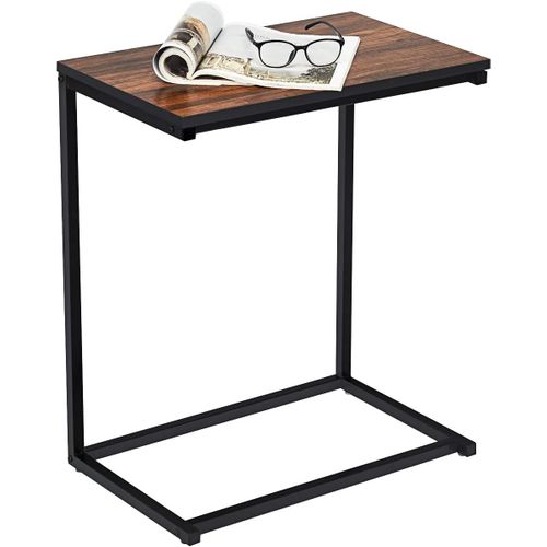 Table D'appoint/bout De Canapé De Salon En Forme U-bois Mdf Et Métal De Style Industriel