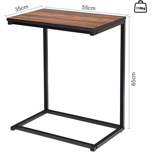 Table D'appoint/bout De Canapé De Salon En Forme U-bois Mdf Et Métal De Style Industriel