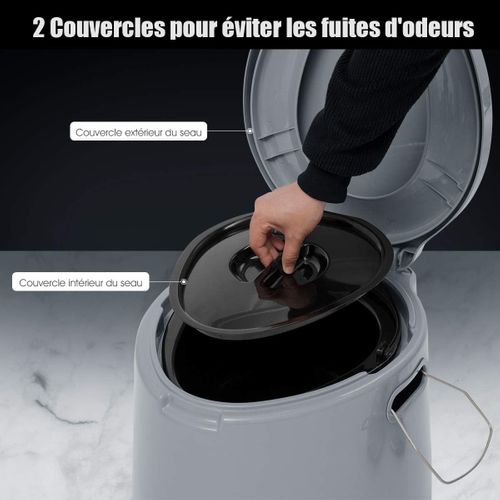 Toilette Sèche Portable Extérieure 5l Avec Seau Intérieur Et Porte-papier Amovible, Charge 200 Kg