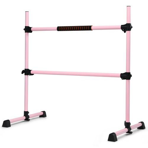Double Barre De Danse Classique Hauteur Réglable 20-119cm Avec Eponge Base Rotative Charge Max 50kg