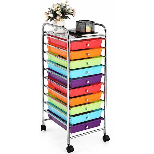 Tour De Rangement Plastique à Tiroirs Rangement Avec Roulettes 32.5 X 37 X 86 Cm