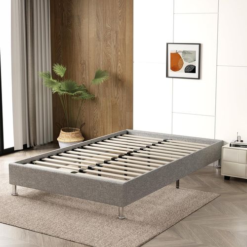 Ensemble 140x190cm Matelas à Ressorts Epaisseur 30 cm + sommier déco gris