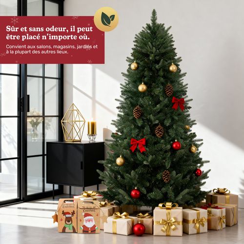 Sapin De Noël Artificiel Extra Dense,180 Cm,573 Branches,support Bois