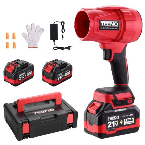 Souffleur De Feuilles Sans Fil Teeno - 21 V - Avec 2 Batteries De 6,0 Ah