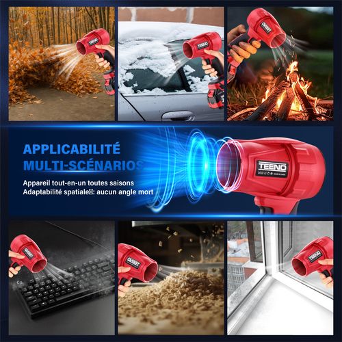 Souffleur De Feuilles Sans Fil Teeno - 21 V - Avec 2 Batteries De 6,0 Ah