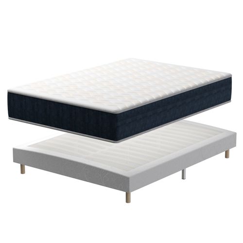 Ensemble Matelas En Mousse 160x200 Epaisseur 32 Cm + Sommier déco, 9 Pieds
