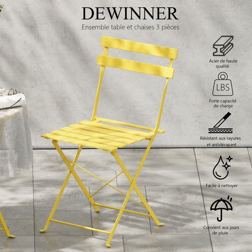 Lot De 3 Meubles De Jardin De Balcon,bistrot Bar Salon De Jardin Exterieur 2 Personnes