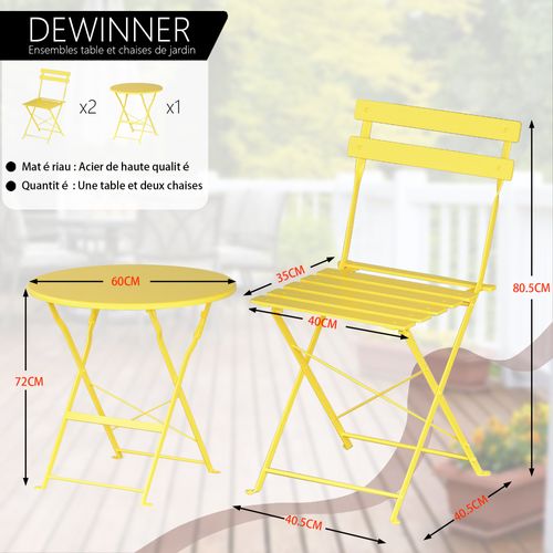 Lot De 3 Meubles De Jardin De Balcon,bistrot Bar Salon De Jardin Exterieur 2 Personnes