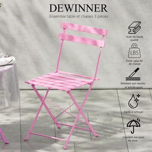 Lot De 3 Meubles De Jardin De Balcon,bistrot Bar Salon De Jardin Exterieur 2 Personnes