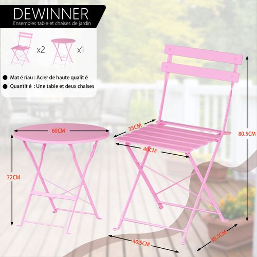 Lot De 3 Meubles De Jardin De Balcon,bistrot Bar Salon De Jardin Exterieur 2 Personnes