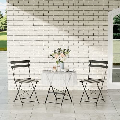 Lot De 3 Meubles De Jardin De Balcon, Bistrot Bar Salon De Jardin Exterieur 2 Personnes