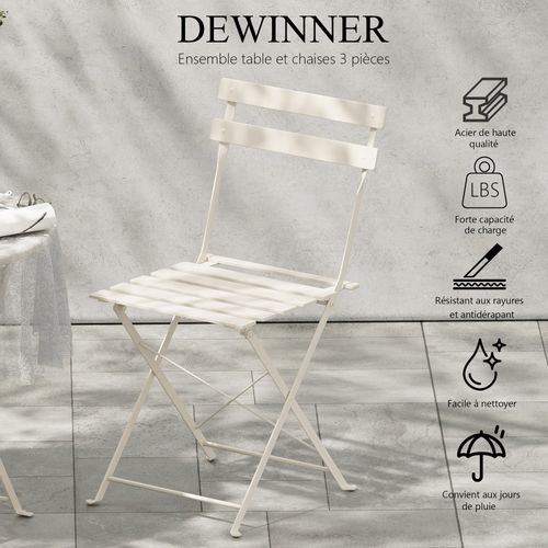 Lot De 3 Meubles De Jardin De Balcon,  Bistrot Bar Salon De Jardin Exterieur 2 Personnes