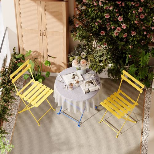 Lot De 3 Meubles De Jardin De Balcon, Bistrot Bar Salon De Jardin Exterieur 2 Personnes