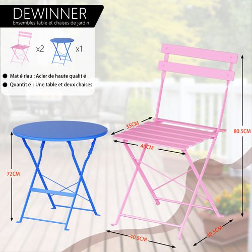 Lot De 3 Meubles De Jardin De Balcon, Bistrot Bar Salon De Jardin Exterieur 2 Personnes