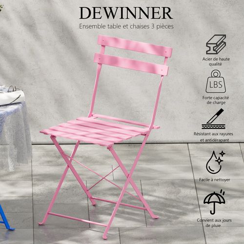 Lot De 3 Meubles De Jardin De Balcon, Bistrot Bar Salon De Jardin Exterieur 2 Personnes