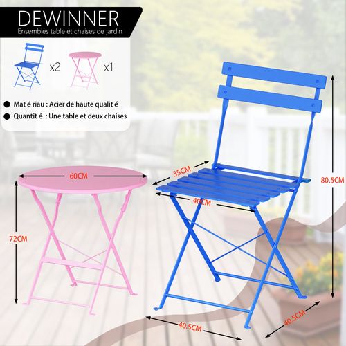 Lot De 3 Meubles De Jardin De Balcon, Bistrot Bar Salon De Jardin Exterieur 2 Personnes