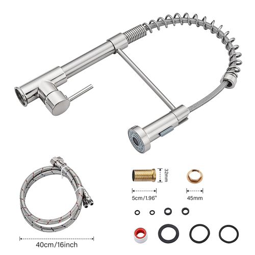 Mélangeur De Cuisine, Douchette Orientable 360°, Finition Laiton