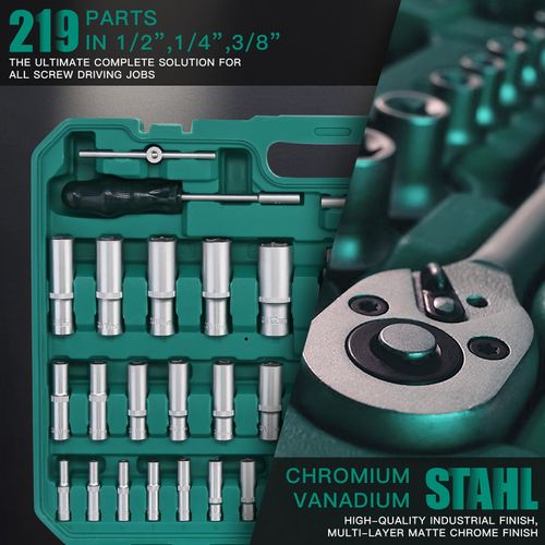 Clés à Douille Et à Cliquet, Kit D'outils, 219 Pièces