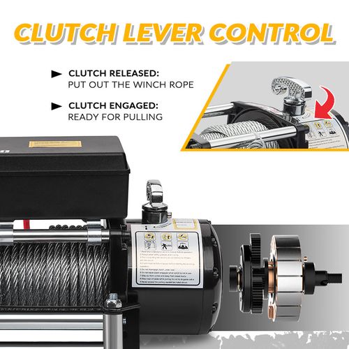 Treuil Électrique 12v 6000 Lbs / 2722 Kg, 15 Mètres De Câble, 30 Mètres De Commande Sans Fil