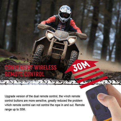 Treuil Électrique 12v, Câble De Treuil 6000 Lbs/2722 Kg, Câble En Nylon, Télécommande Sans Fil 30