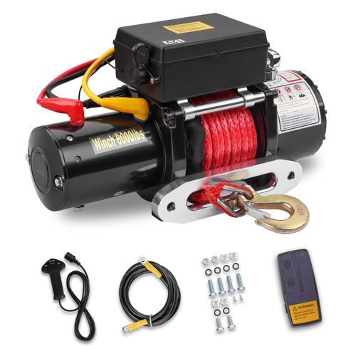 Treuil Électrique 12v, Câble De Treuil 6000 Lbs/2722 Kg, Câble En Nylon, Télécommande Sans Fil 30